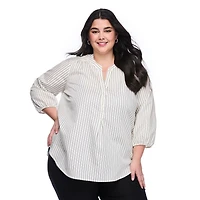 Lane Bryant Women's Plus 3/4 Sleeve Blouse
