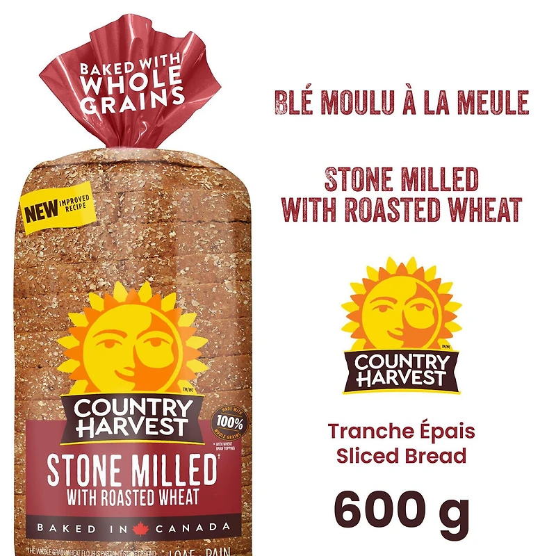 Country Harvest Stone Milled Sliced Bread, 600 g