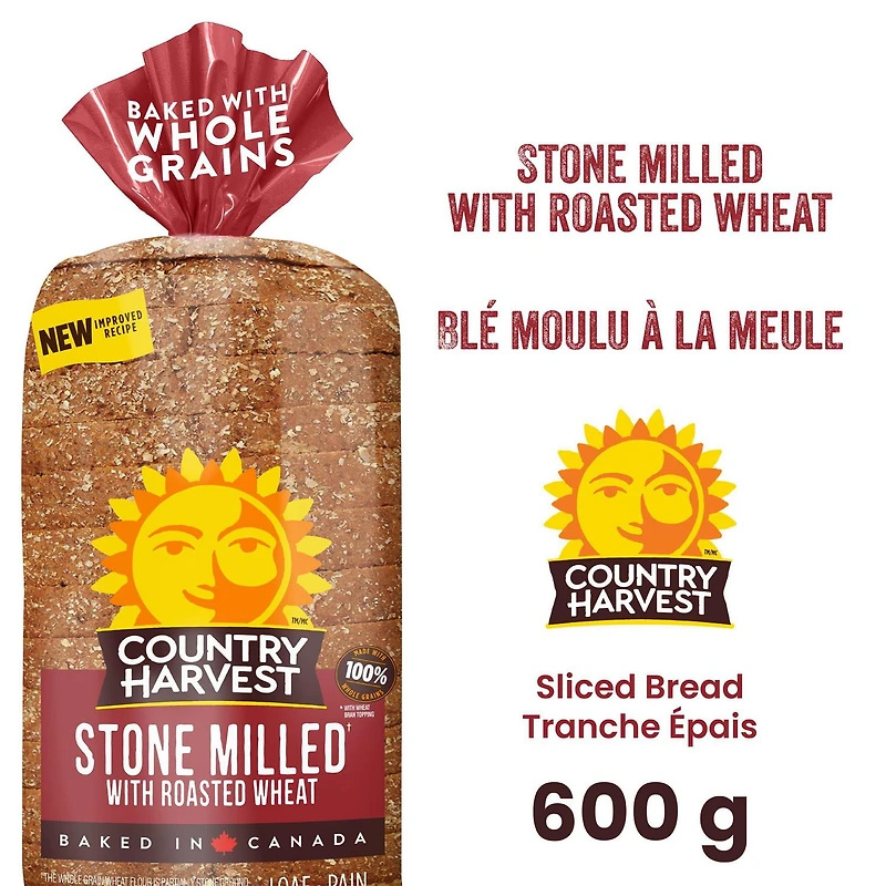 Country Harvest Stone Milled Sliced Bread, 600 g