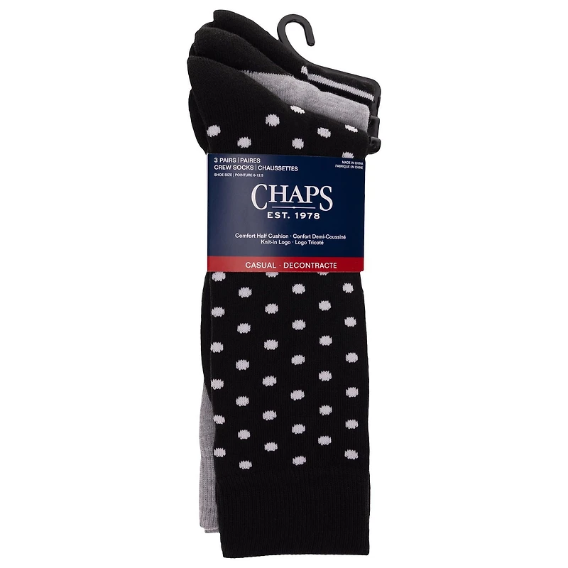Chaps Chaussettes décontractées pour homme 3 paires Chaussettes pour homme 3 paires - Pointure 6-12