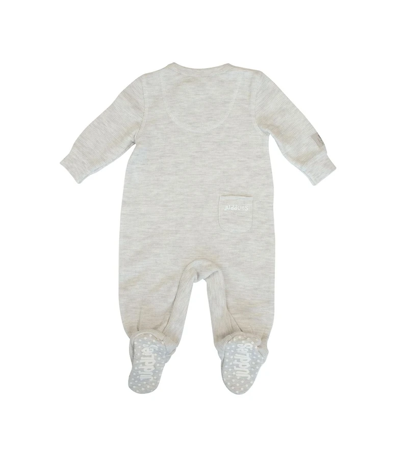 Juddlies Designs - Newborn, Baby, Toddler - Mini Waffle Collection - Footed Sleeper - Light Grey