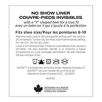 SECRET Comfort Cotton No Show Liner 3P