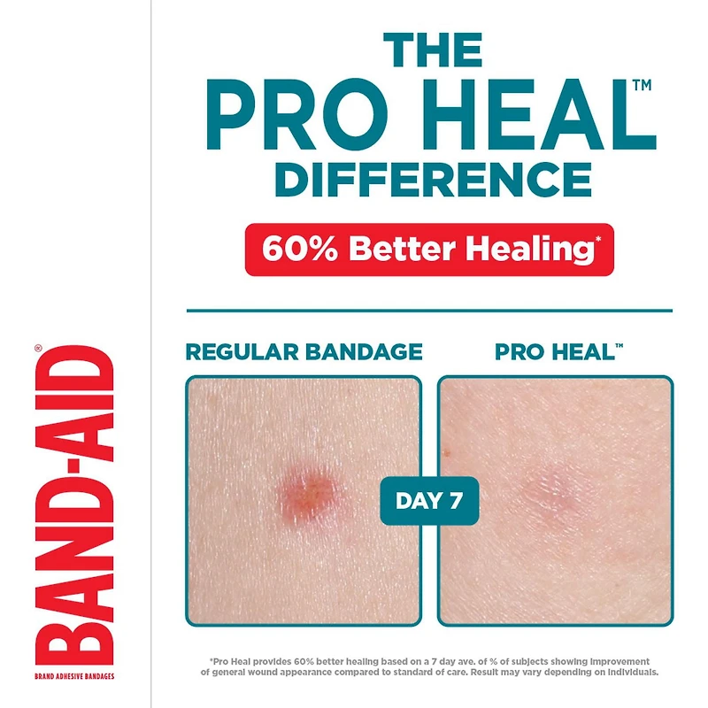 Pansements adhésifs Band-Aid Pro guérison, format régulier, premiers soins, pansement imperméable pour les plaies, pro guérison 10 unités