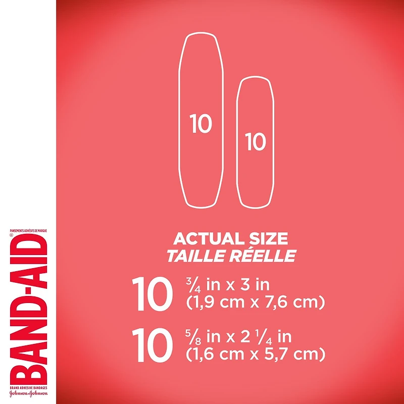 Pansements adhésifs stériles de premiers soins pour enfants Band-Aid à motifs de Princesses Disney, Recommandés par les médecins, 2 dimensions 20 pansements
