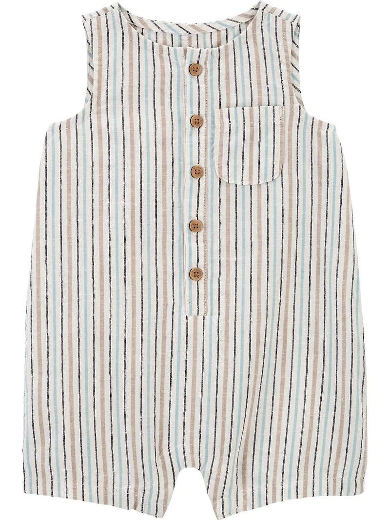 Carter's Child of Mine IB 1pc Romper - Khaki Stripe