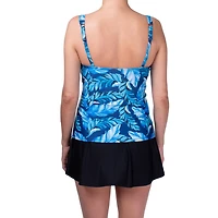 Ibiza tankini avec des bonnets souples C / D, une brassiere contour, des coutures princesse et des bretelles arrière réglables.  Ce tankini ajusté est très flatteur pour toute silhouette