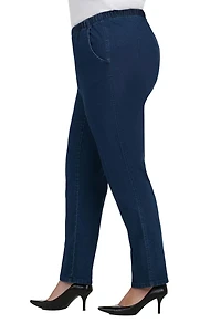 Alia Women's Plus Size Pull On Straight Leg Pant