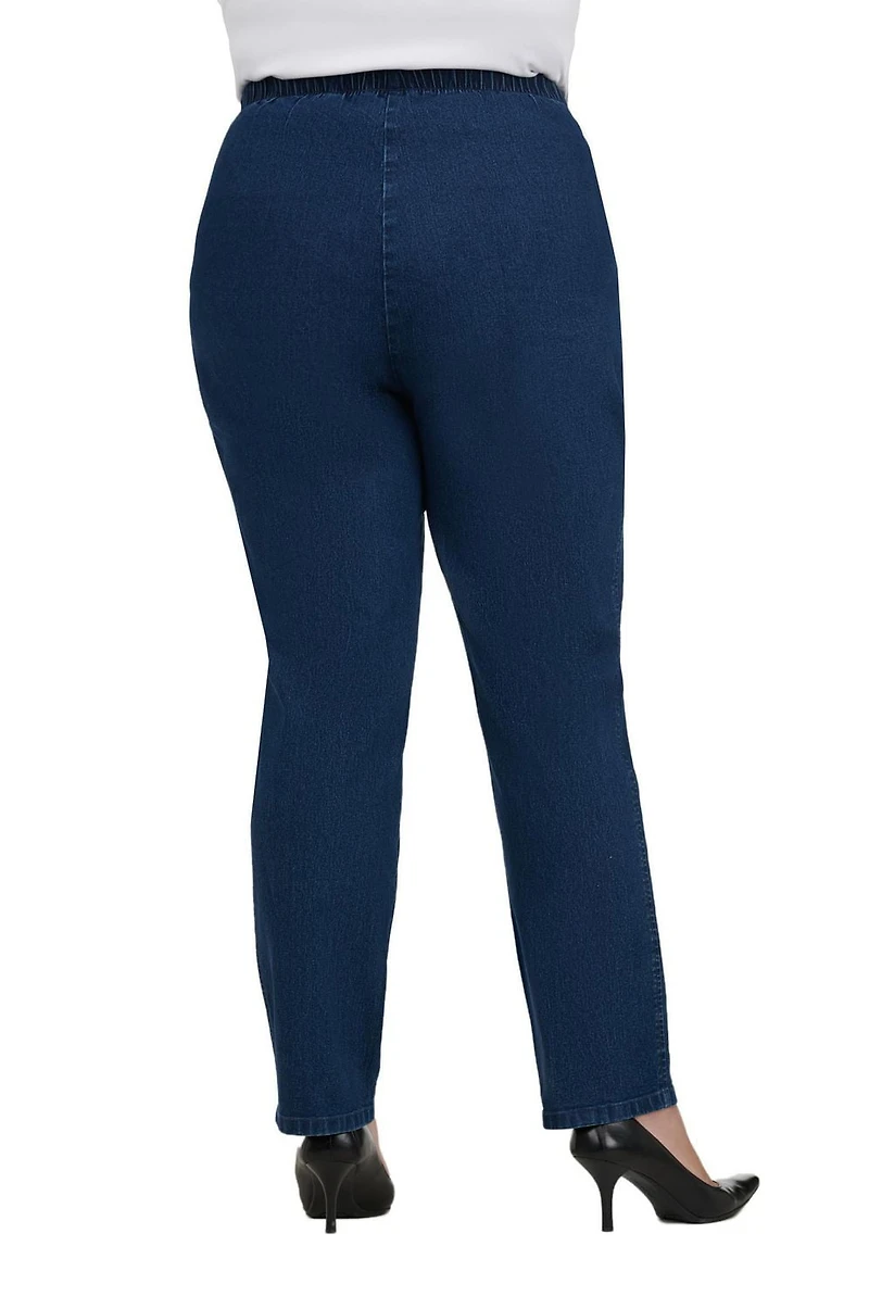 Alia Women's Plus Size Pull On Straight Leg Pant