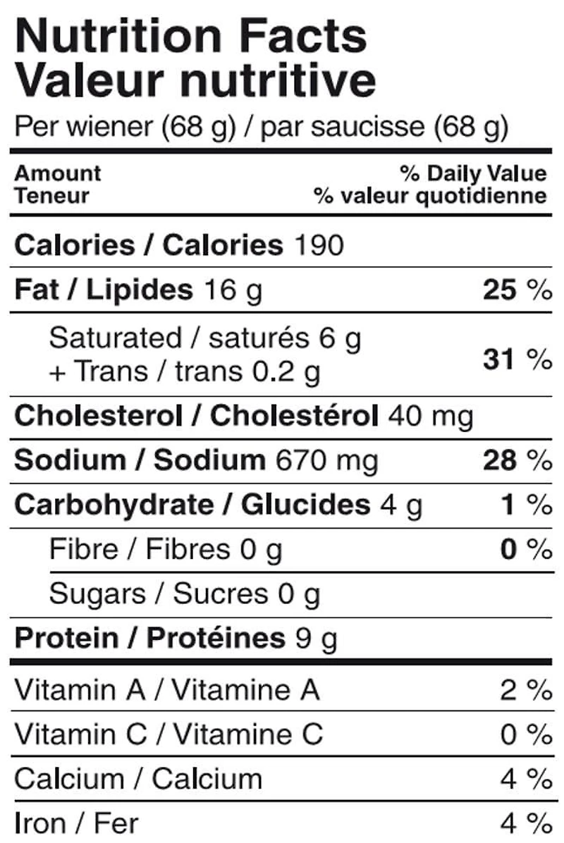 Harvest Meats Wieners Gluten Free Naturally Smoked, 675 g