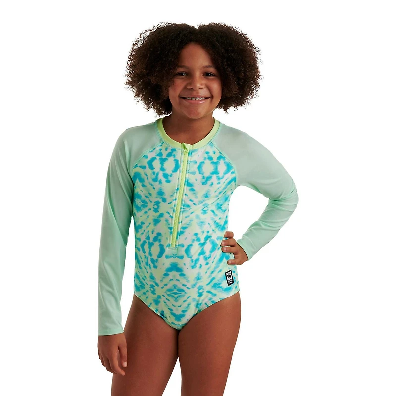 Maillot de bain anti-UV 1 pièce à manches longues Justice pour filles