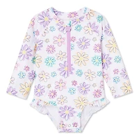 George Baby Girls' Rash Guard 1-Piece, Sizes 3-24 months