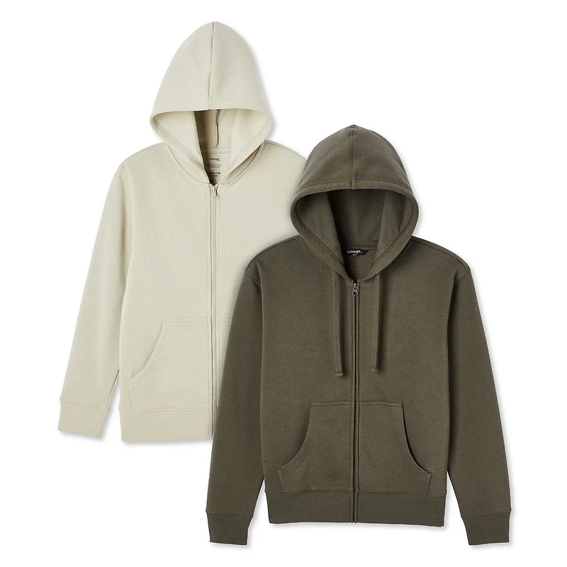 George Boys' Zip-Up Hoodie 2-Pack, Sizes XS-XL