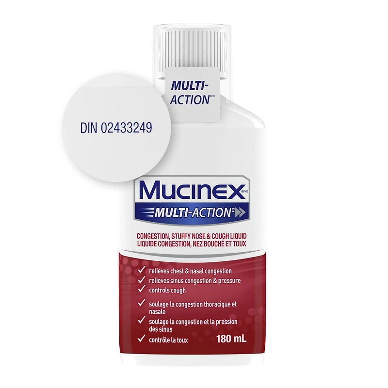 MUCINEX MULTI-ACTION Congestion, nez bouché et toux en format liquide