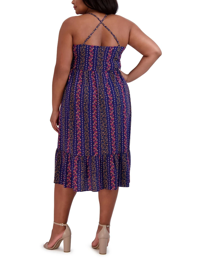 BCBG TIE FRONT MIDI