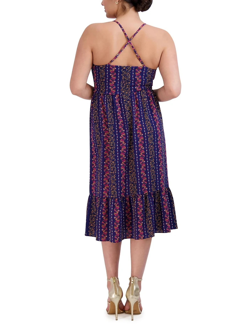 BCBG TIE FRONT MIDI
