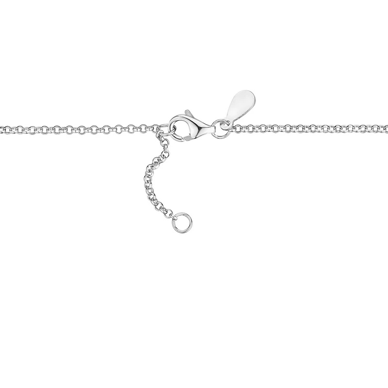 Unicornj Collier pendentif coeur ouvert en argent sterling filles CZ sur chaîne Rolo 15" Italie 925 UNICORNJ