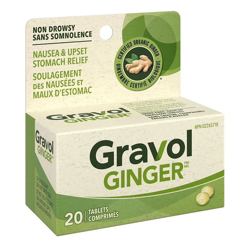 Gravol Ginger Sans Somnolence Comprimés 20 Comprimés