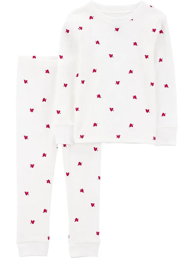 Carter's Child of Mine TG 2-Piece Pajama Set - White Mini Hearts