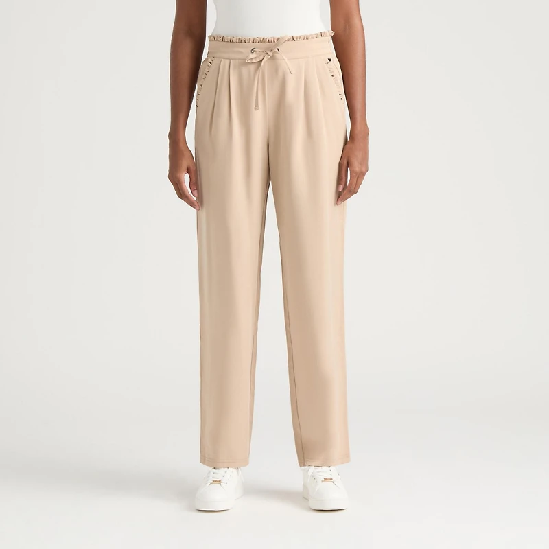 Pantalon en sergé doux avec bordures à volants Mexx pour femmes