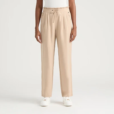 Pantalon en sergé doux avec bordures à volants Mexx pour femmes