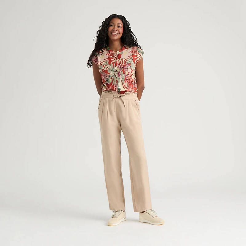 Pantalon en sergé doux avec bordures à volants Mexx pour femmes