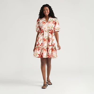 Robe coupe carrée légère à volants Mexx pour femmes