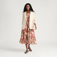 Mexx Women’s Flowy Tencel Blazer with Ruching at Sleeves