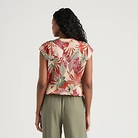 Mexx Women’s Printed Lurex Cargo Top with Elastic Waist