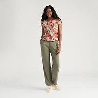 Mexx Women’s Printed Lurex Cargo Top with Elastic Waist