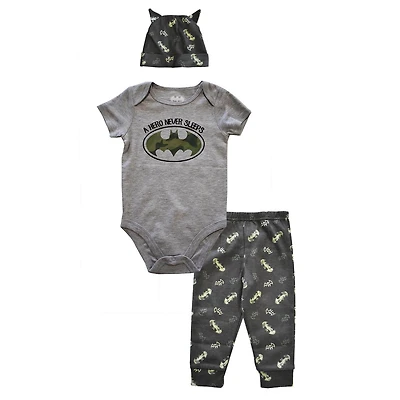 Baby Boy Batman 3 Piece Hero Never Sleeps Set
