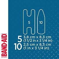 Pansements adhésifs de marque Band-Aid Tough-Strips pour le soin des plaies. Protection ultradurable pour les coupures et égratignures mineures, 20 pansements en un seul format.
