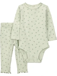 Carter's Child of Mine IG Pant Set - Green Floral