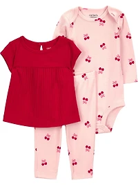 Ensemble 3 pièces Carter's Child of Mine - Cerise