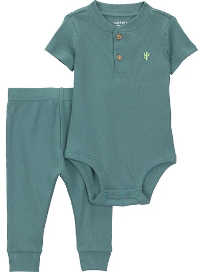 Carter's Child of Mine IB Pant Set - Green Cactus
