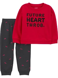 Carter's Child of Mine TB Pant Set - Red Heart Throb