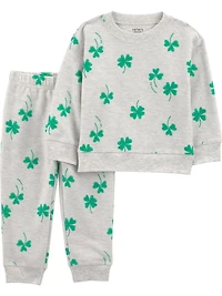 Carter's Child of Mine TB Pant Set - Green Four Leaf Clover