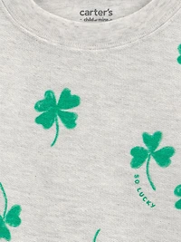 Carter's Child of Mine TB Pant Set - Green Four Leaf Clover