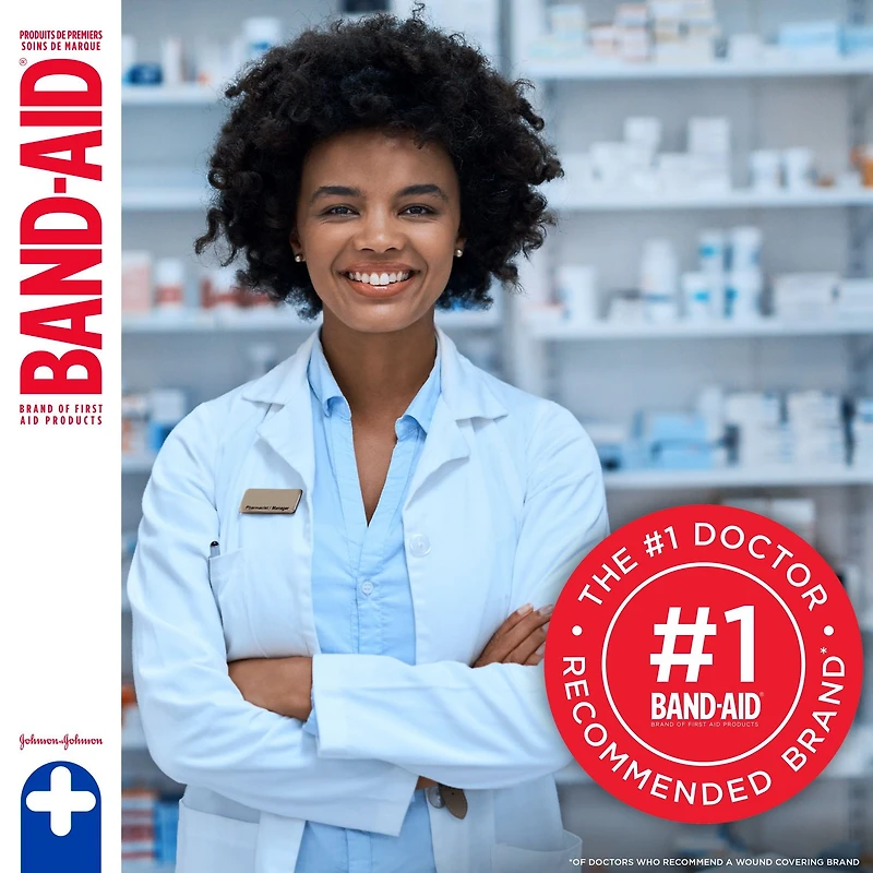 Compresses de gaze stériles Protection coussinée de marque BAND-AID® idéales pour les coupures, égratignures et brûlures mineures; compresses non adhérentes emballées individuellement pour le soin des plaies, petite taille, 5,1 cm x 5,1 cm 25 compresses