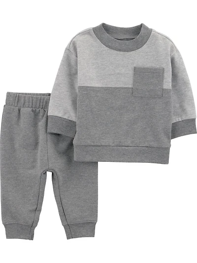 Carter's Child of Mine IB Pant Set - Grey Color Block