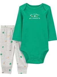 Carter's Child of Mine IB Pant Set - Green St Pattys Day