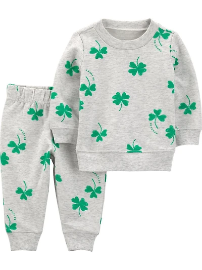Carter's Child of Mine IB Pant Set - Green Four Leaf Clover
