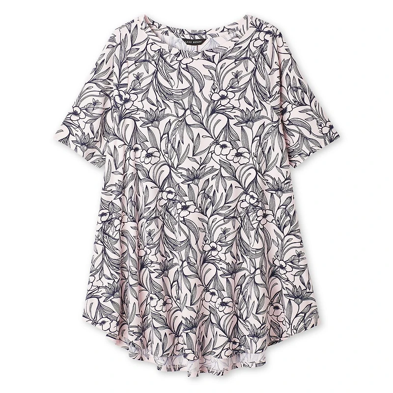 T-shirt à encolure bateau Lane Bryant Plus pour femmes
