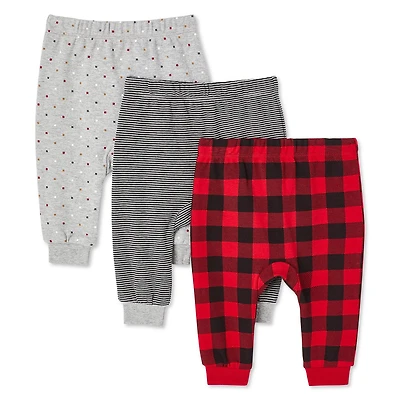 Lot de 3 pantalons à revers ajustés Canadiana collection non genrée pour nourrissons