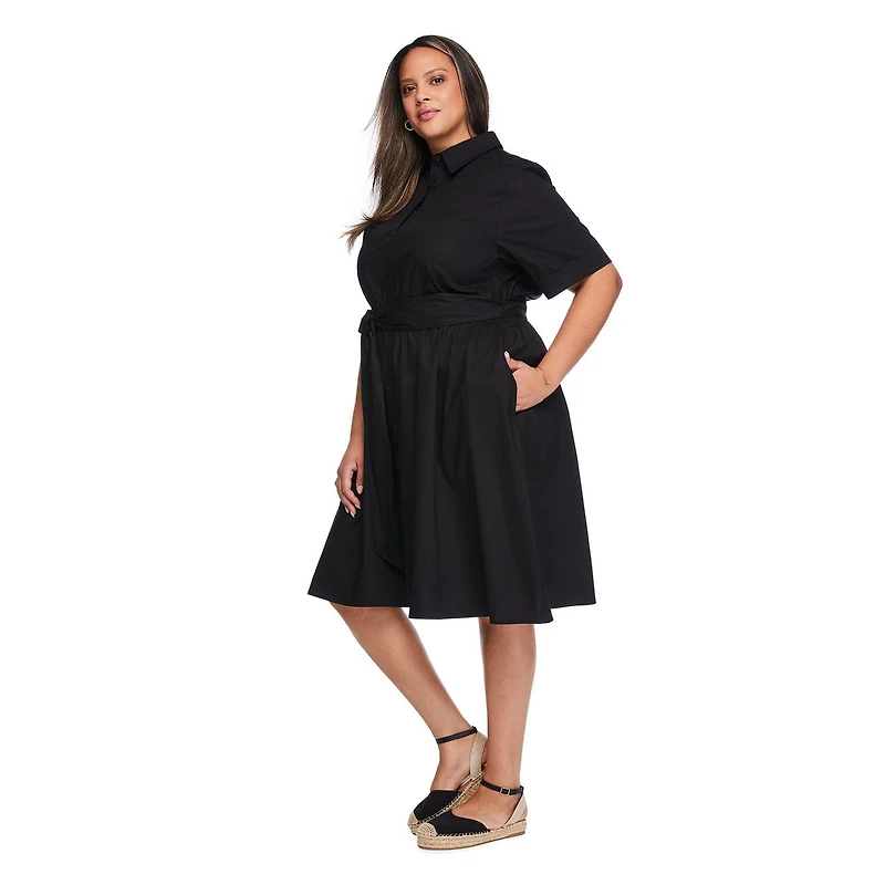 Lane Bryant Women's Plus Shirt Midi Dress