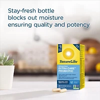 Renew Life ® Ultimate Flora® Extra Care ™ Probiotic, 50 Billion Active Cultures, 30 Vegetarian capsules, Support your digestive health
