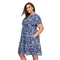 Lane Bryant Women's Plus Printed T-Shirt Dress