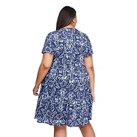 Lane Bryant Women's Plus Printed T-Shirt Dress