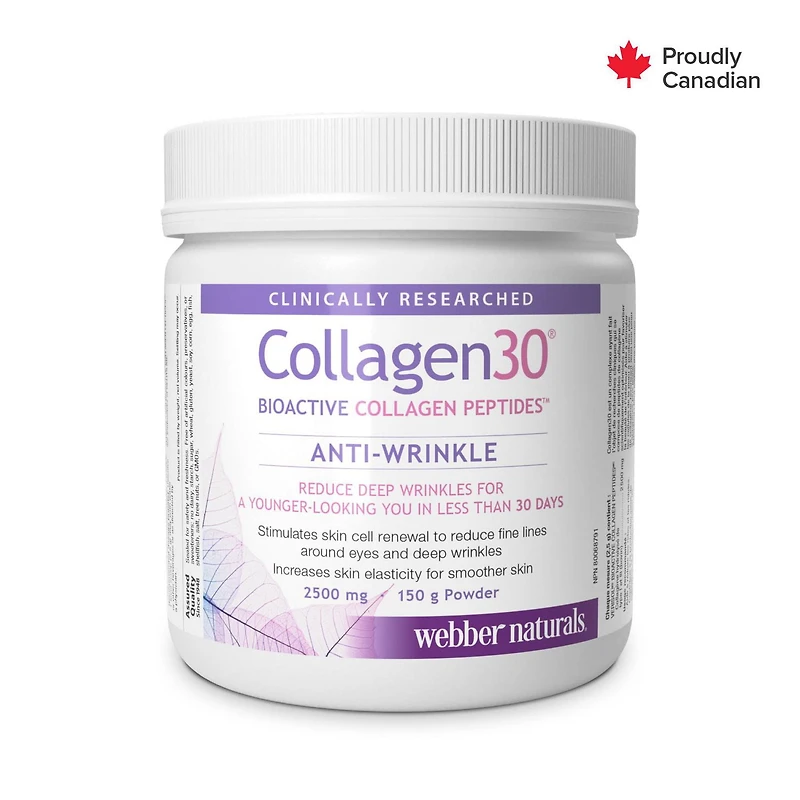 Webber Naturals Collagen30 Anti-rides  Bioactive Collagen Peptides 150 g Poudre