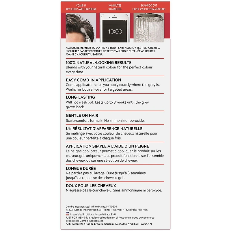 Application facile au peigne Just For Men Brun pâle A-25 1 pièce