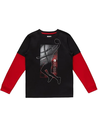 AND1 T-shirt graphique Slam Dunk pour garçons, tailles 4 à 16